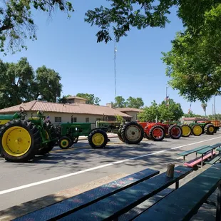 Farm equipment on display