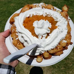Apricot funnel cake