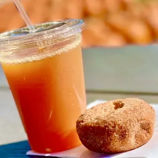 Cold Apple Cider &amp; Warm Apple Cider Donut