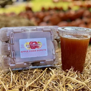 Apple cider donuts and cold apple cider