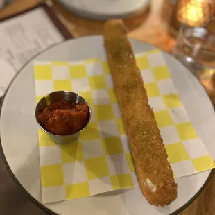 Giant mozzarella stick