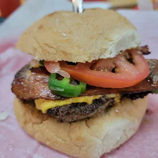 Bacon Jalapeno cheeseburger