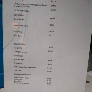 menu