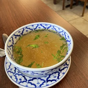 Onion broth soup