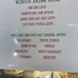 Winter 2023 drinks