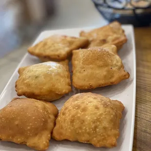 a plate of pastries on a table