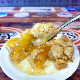 a piece of pie on a fork