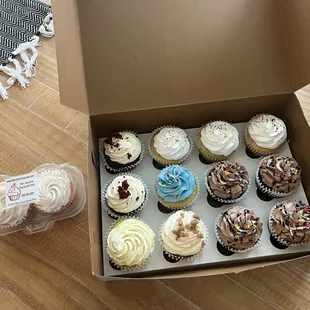 a box of cupcakes