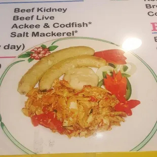 Codfish and green bananas