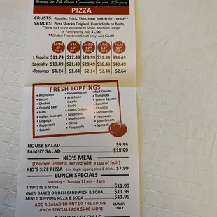 Menu as of 8/13/2024