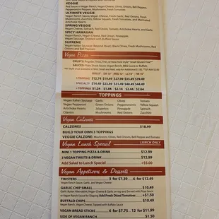 Menu as of 8/13/2024