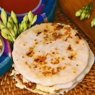 a tortilla and coleslaw