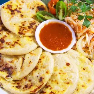a plate of flatbreads