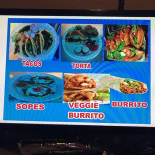 a menu on a flat screen tv