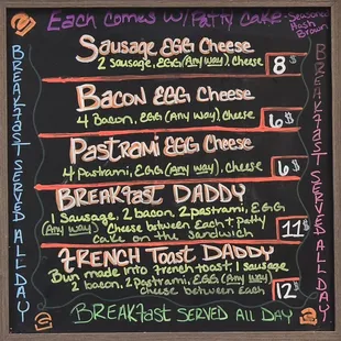 Menu as of 11/19/2024