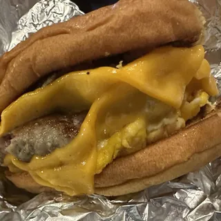 Sausage, Egg and Cheese Sandwich w/Patty Cake