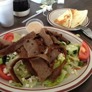 Greek Chicken Gyros Salad