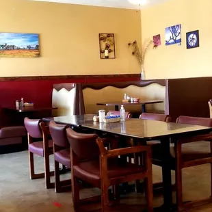 tables and booths in a restaurant