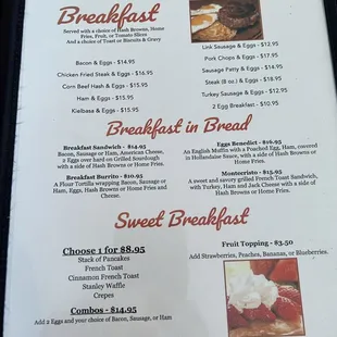 Updated menu