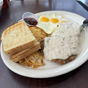 Chicken Fried Steak and Eggs (IG: @206foodie)