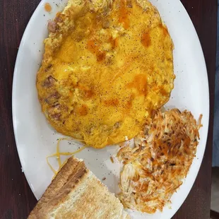 Ham Meat and cheese omelette