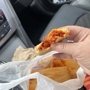 Red chicken tamale