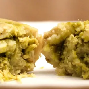 Chicken Green Chile Tamale. Great flavor with a kick for $1.50, and good masa to filling ratio.