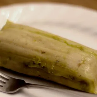 Chicken Green Chile Tamale. Yum!