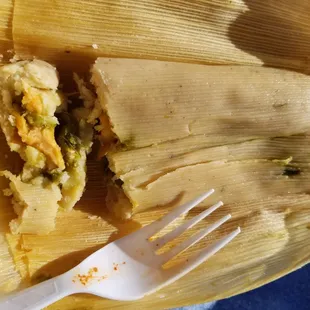 Cheese and peppers tamale  My favorite