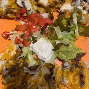 Fajita beef nachos---oops, ate a couple before I realized I needed a picture.