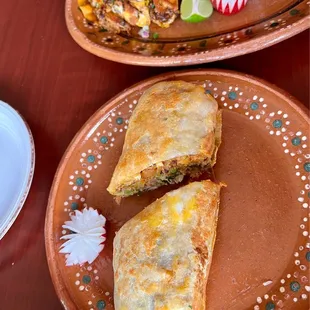 two plates of mexican food