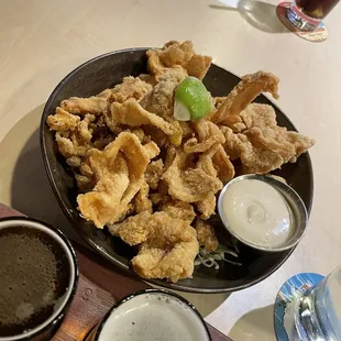 Salt and vinegar chicken skin