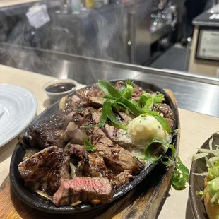 The sizzley steak was great and cooked just the way the family liked it