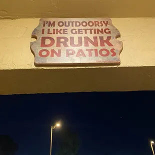 i'm outdoorsy like getting drunk on patios