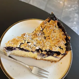 Blueberry ricotta pie