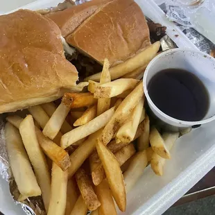 a sandwich and french fries