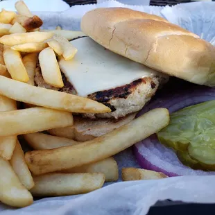 Turkey burger with fries