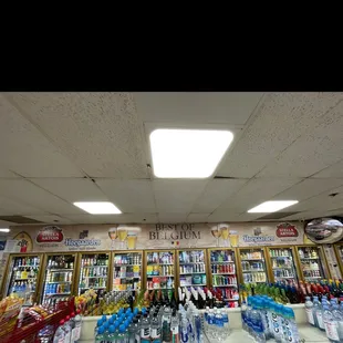 a variety of bottled beverages