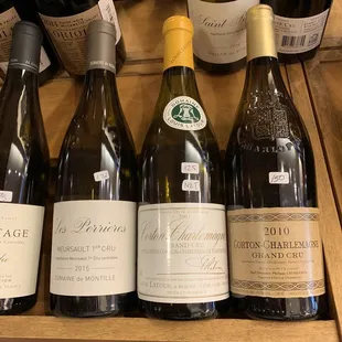a selection of wine bottles
