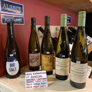 a variety of wines on display