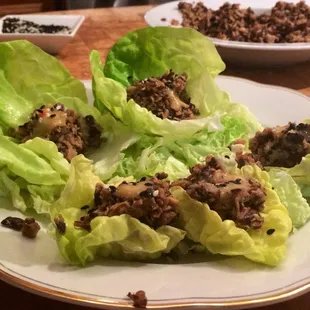 Shitake and Chicken lettuce wraps
