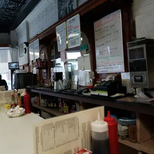 he counter and menus