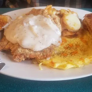Country fried steak breakfast aka Martha washington