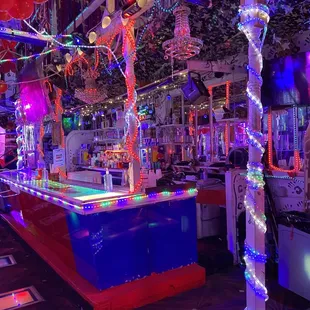 a brightly lit bar