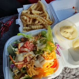 Side salad and side of fries