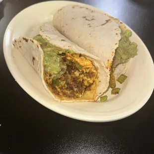 Chorizo Con Huevo with Chopped Jalepenos and Guacamole