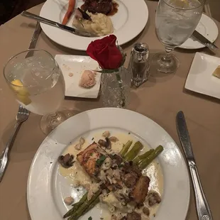 Gulf Redfish with Crab Meat and Filet Mignon