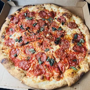 Hellboy Pie 18" (added Garlic and fresh Basil)
