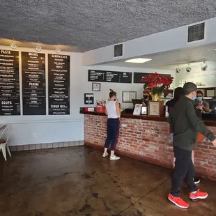 Main menu on the wall and ordering counter