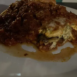 a too dark pic of lasagne.